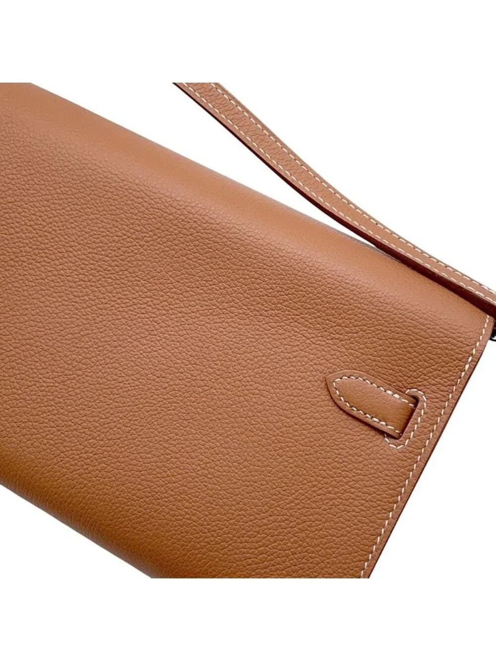 Hermes Kelly Wallet Long to Go Gold Silver Evercolor